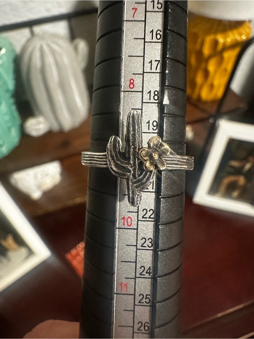 RETIRED James Avery Cactus Blossom Sterling Silver/Bronze Ring Size 9